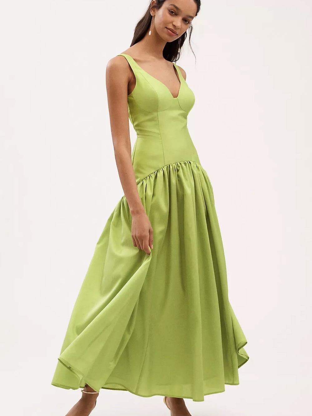 Hutch Gabriella V-Neck Drop-Waist Maxi Dress